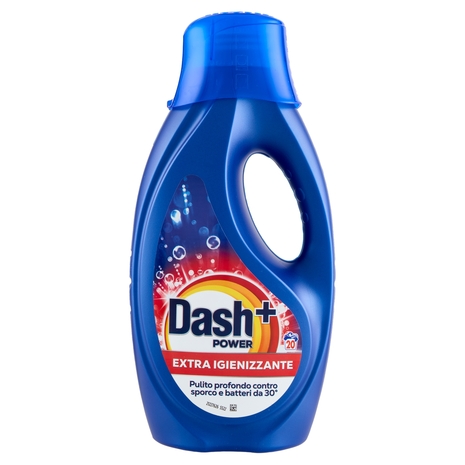 Dash Power Detersivo Liquido Lavatrice, Azione Extra-Igienizzante, 20 Lavaggi 900 ml